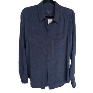 J. Crew Collection Navy Blouse Classic Design NWT Button Down